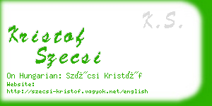 kristof szecsi business card